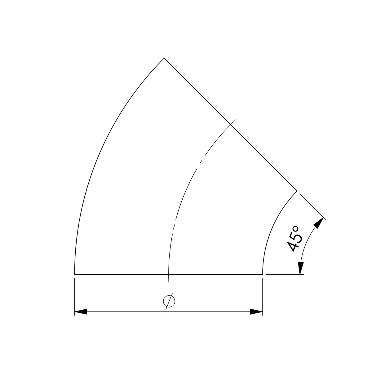 Schweissbogen 45° | Bauart 3 | Edelstahl