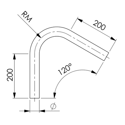 Rohrbogen 120° | Edelstahl