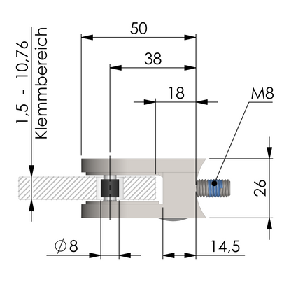 GLASKLEMME 50 x 40 x 26 mm