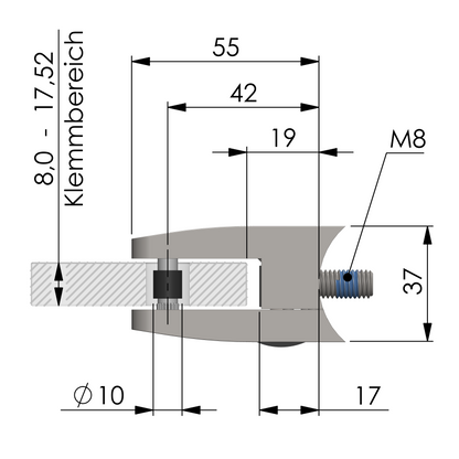GLASKLEMME 55 x 65 x 37 mm
