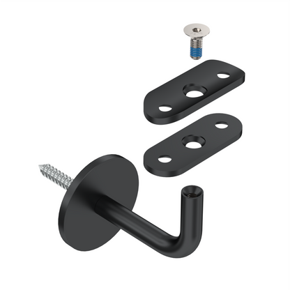 Handlaufhalter mit Stockschraube | Innengewinde M6 | RAL 9005 Tiefschwarz matt