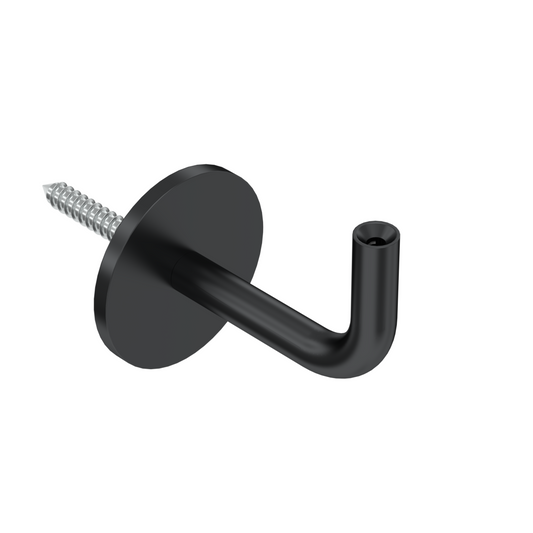 Handlaufhalter mit Stockschraube | Innengewinde M6 | RAL 9005 Tiefschwarz matt