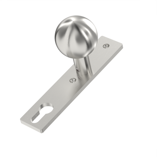 Türknopf gerade auf Langschild feststehend