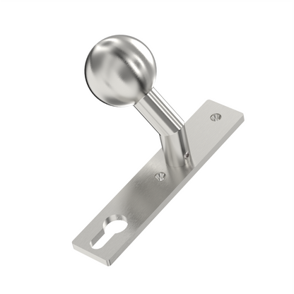 Türknopf gekröpft auf Langschild feststehend