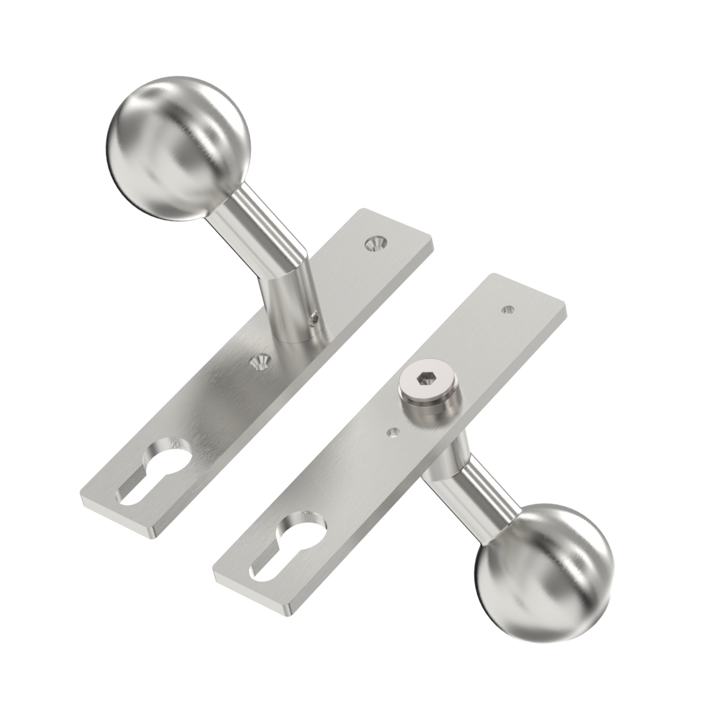 Türknopf gekröpft auf Langschild feststehend