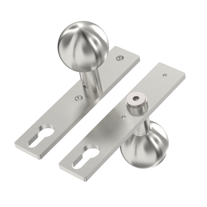 Türknopf gerade auf Langschild feststehend